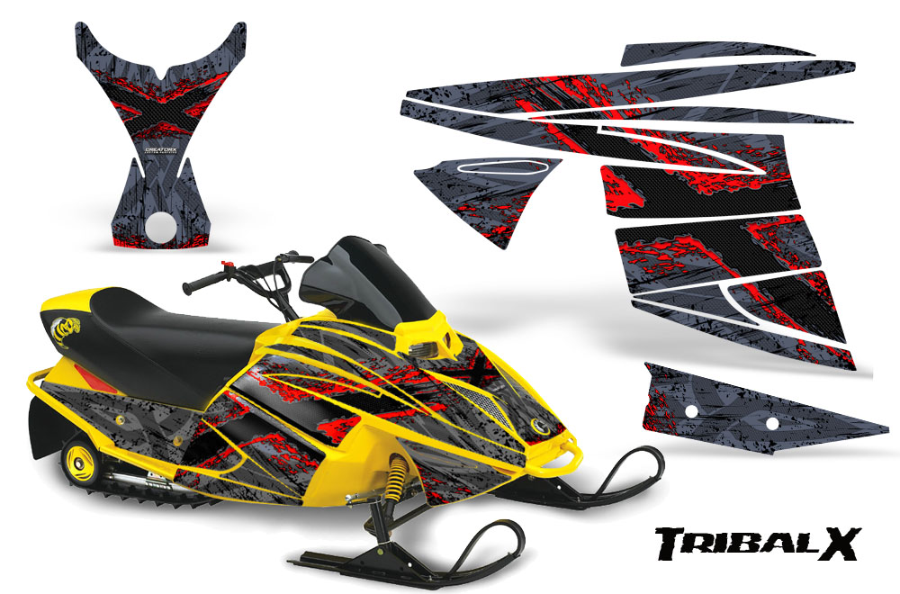 Ski-Doo MiniZ Graphics Kit TribalX Red Silver